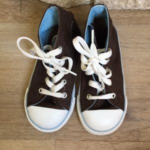 Converse all star high tops brown and blue size 8